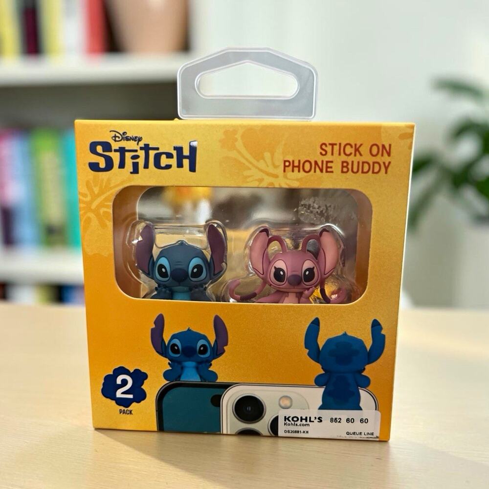 Disney Lilo & Stitch Stick-On Phone Holder Buddy 2-Pack (Stitch & Angel)